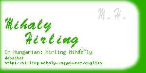 mihaly hirling business card